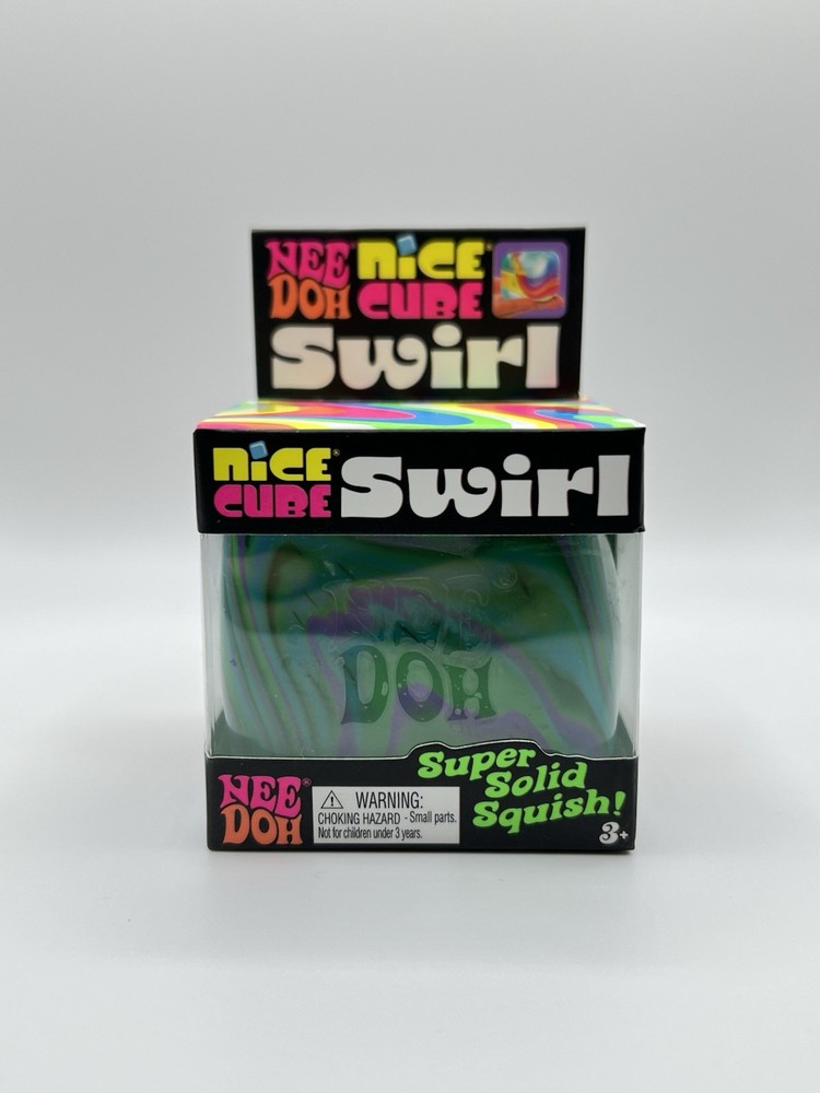 Schylling NeeDoh Nice Cube SWIRL - Super Solid Squish! - RANDOM COLOR!