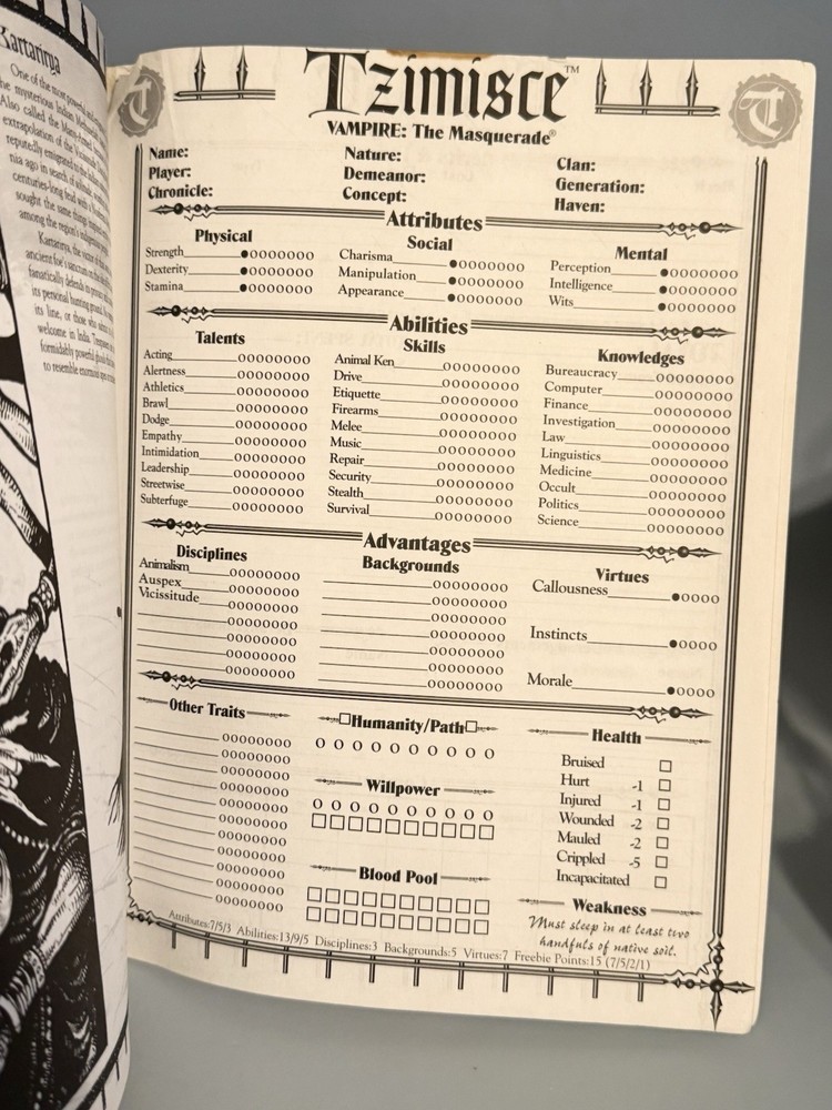 Clanbook Tzimisce Sourcebook Vampire The Masquerade Book. 1997.