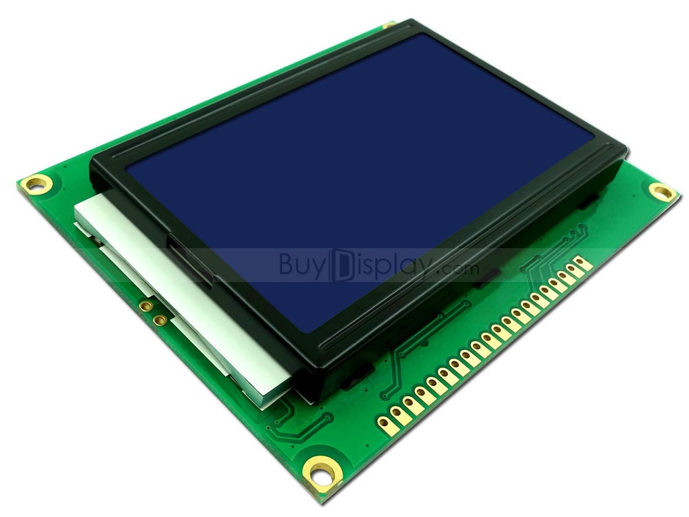 12864 128x64 Blue Graphic LCD Module Display,ST7920 Controller,Serial Interface