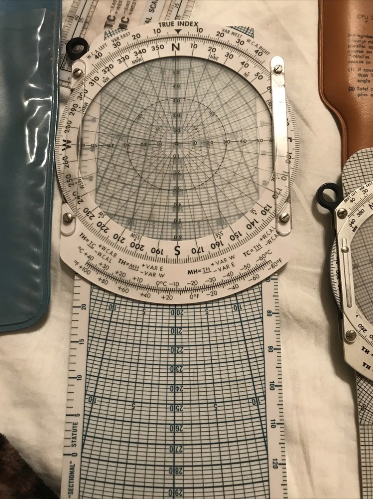 Vtg Air Navigation tools CPU ROTARY PLOTTER JEPPESEN COMPUTERS CESSNA Guides etc