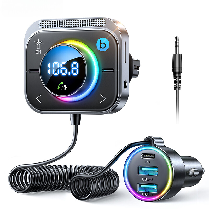Bluetooth 5.3 FM/AUX Bluetooth Car Adapter Air Vent  PD&QC3.0 FM Car Transmitter