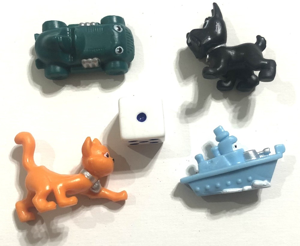 2013 Monopoly Junior Board Game Replacement Part - Tokens & Die