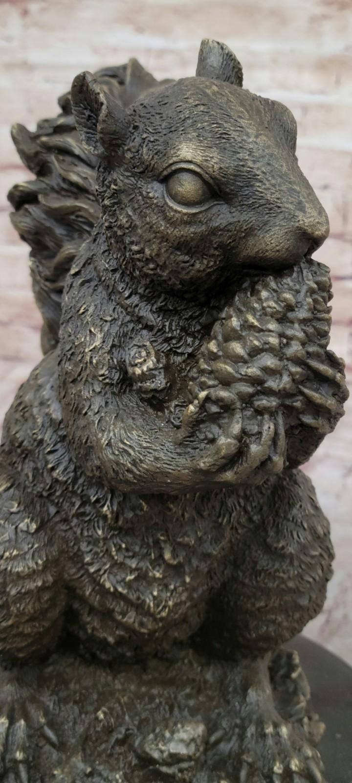 Artistic Bronze Squirrel Sculpture | Handmade Figurine Statue Home Decor Sale