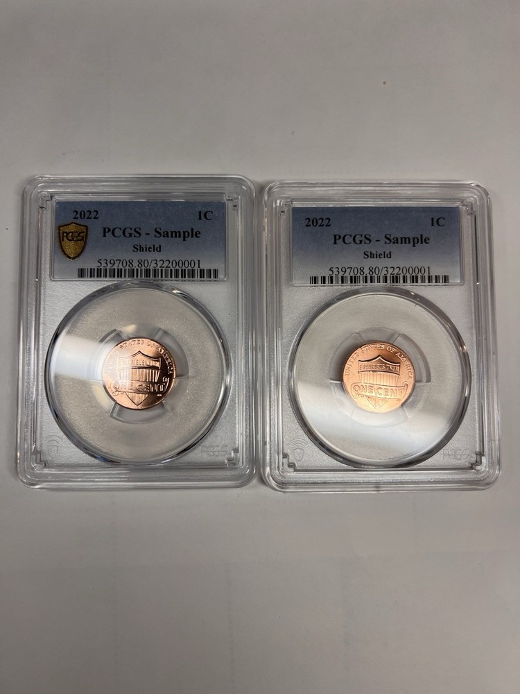 2x 2022 1¢ PCGS Sample Holder