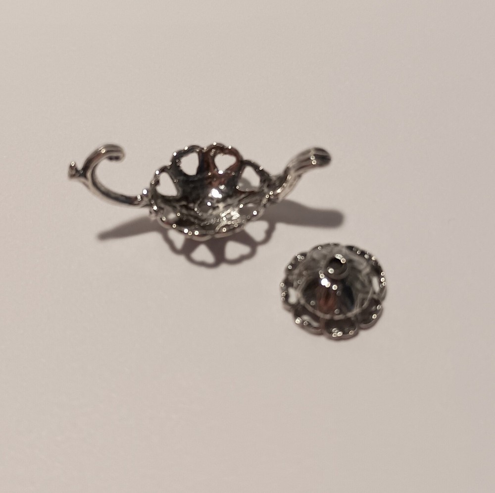 Sterling Silver Two-piece Teapot Bead Cap