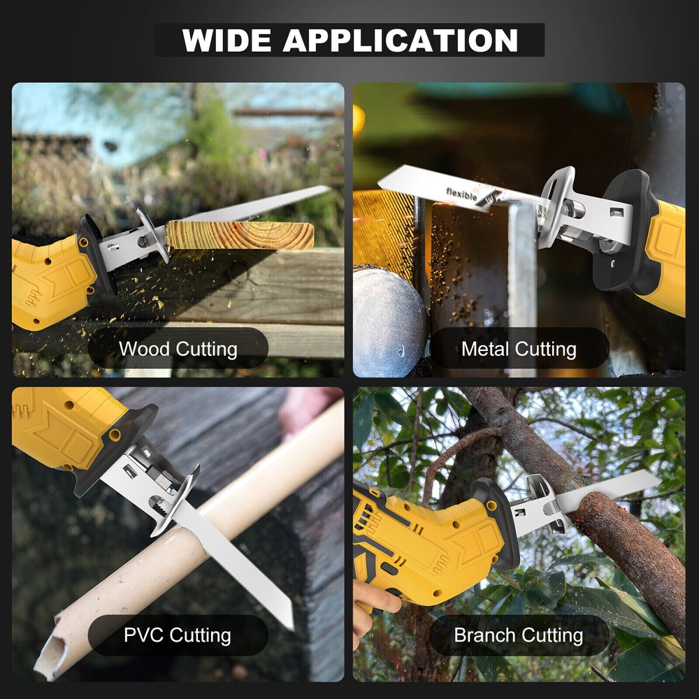 Brushless Cordless Reciprocating Saw For Dewalt 20V Max Variable Speed Tool Only