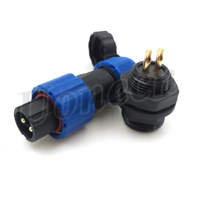 SD13 IP68 2 Pin LED Connector Waterproof Dustproof Circular Multipole Socket