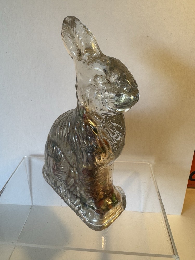 Vintage Glass Easter Bunny Rabbit Candy Container