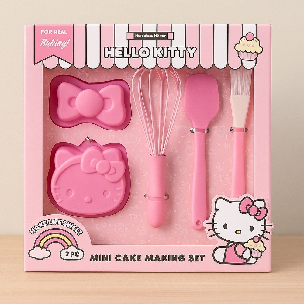 Hello Kitty Mini Cake Making Set 7pc Handstand Kitchen 2022 Baking Kit NEW
