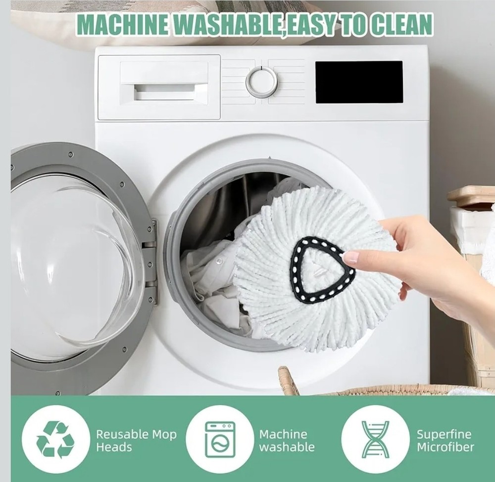 10 Pack Spin Mop Replacement Heads, 100% Microfiber Spin Mop Head