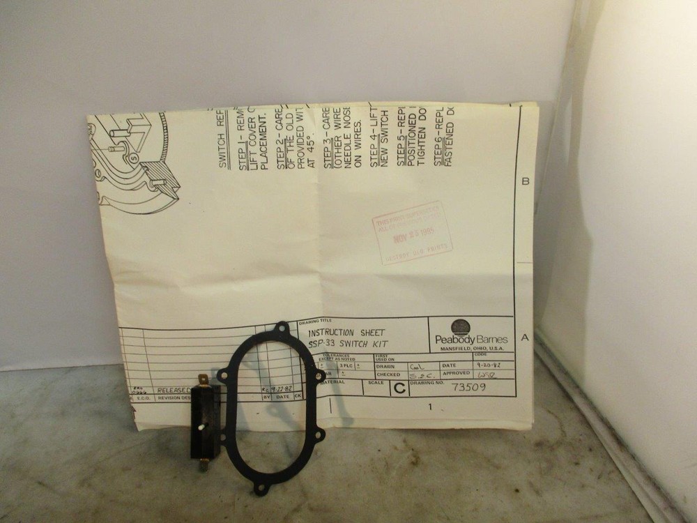 Peabody Barnes Replacement Switch Kit 73436 SSP-33