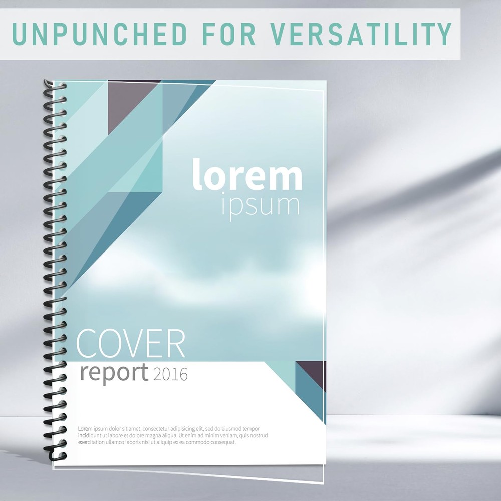8 Mil PVC Binding Presentation Covers, COIDEA Clear Report Covers for Binding, B