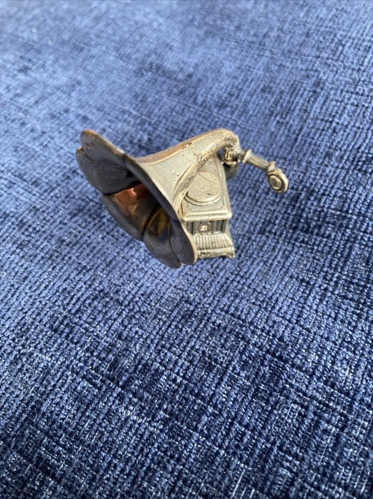 sterling silver miniature gramophone