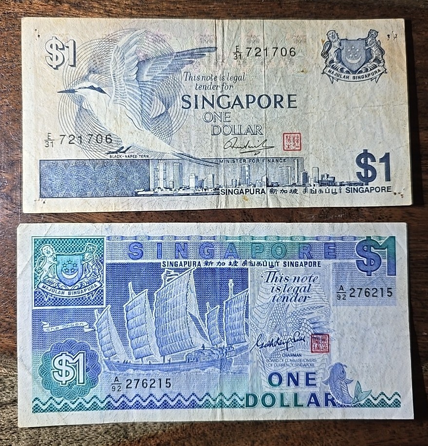 B40*SINGAPORE 2x$1 BANKNOTES