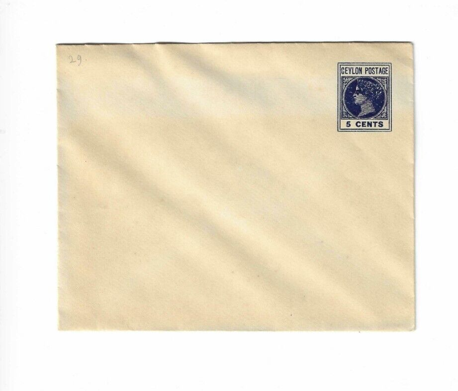 CEYLON Mint Postal Stationery - 5 cents; sealed shut