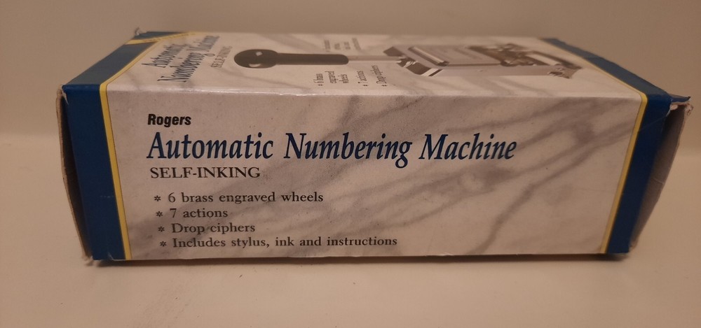 Rogers Automatic Numbering Machine
