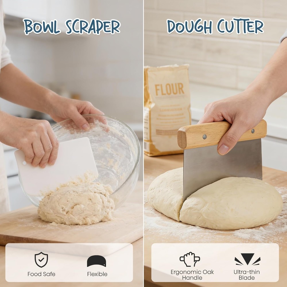 Sourdough Bread Banneton Proofing Basket Set