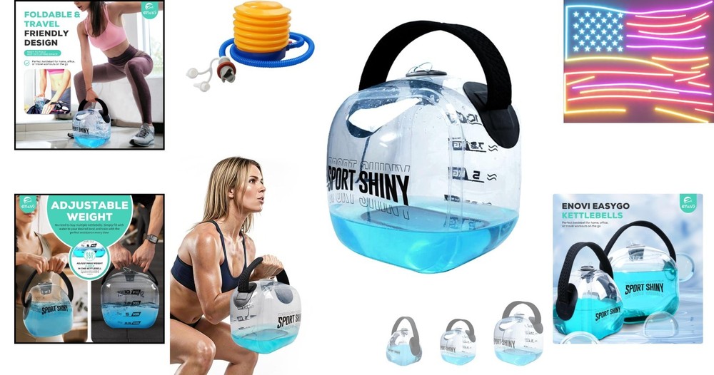EasyGo Kettlebells, Foldable Water-Filled Kettlebell, Adjustable Kettlebell