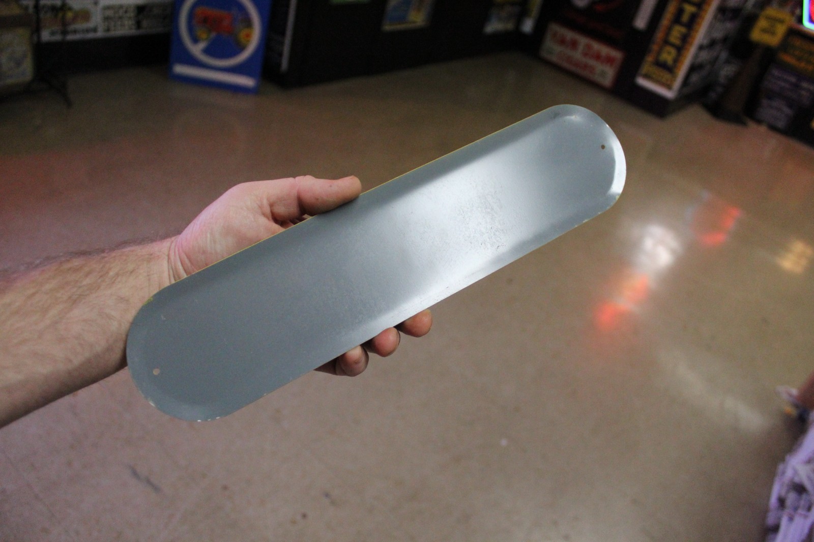 RARE 1950s BUFFALO ROCK GINGER ALE SODA STAMPED PAINTED METAL PUSH DOOR SIGN