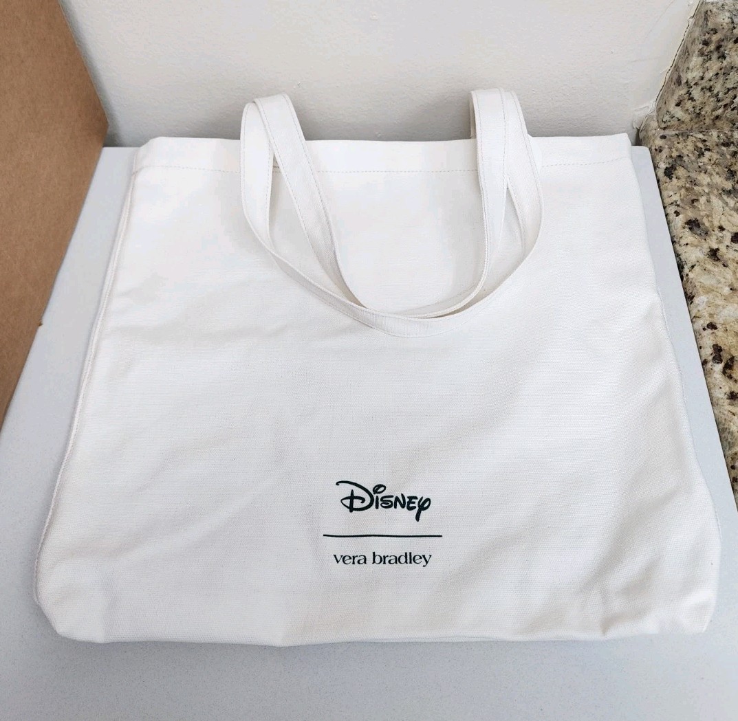 Vera Bradley Disney Woodlark Canvas Tote Mickey Mouse Kaleidoscope Limited NEW