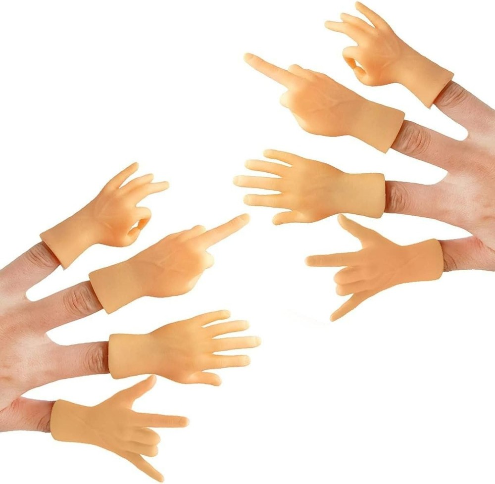 Tiny Hands Mini Finger Puppets 8 Pieces, Left and Right Hand Set, Mixed Style...