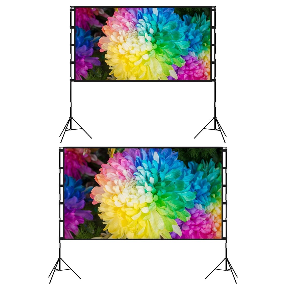 Projector Screen &Stand, 100 in Outdoor Projector Screen Large Projection Screen