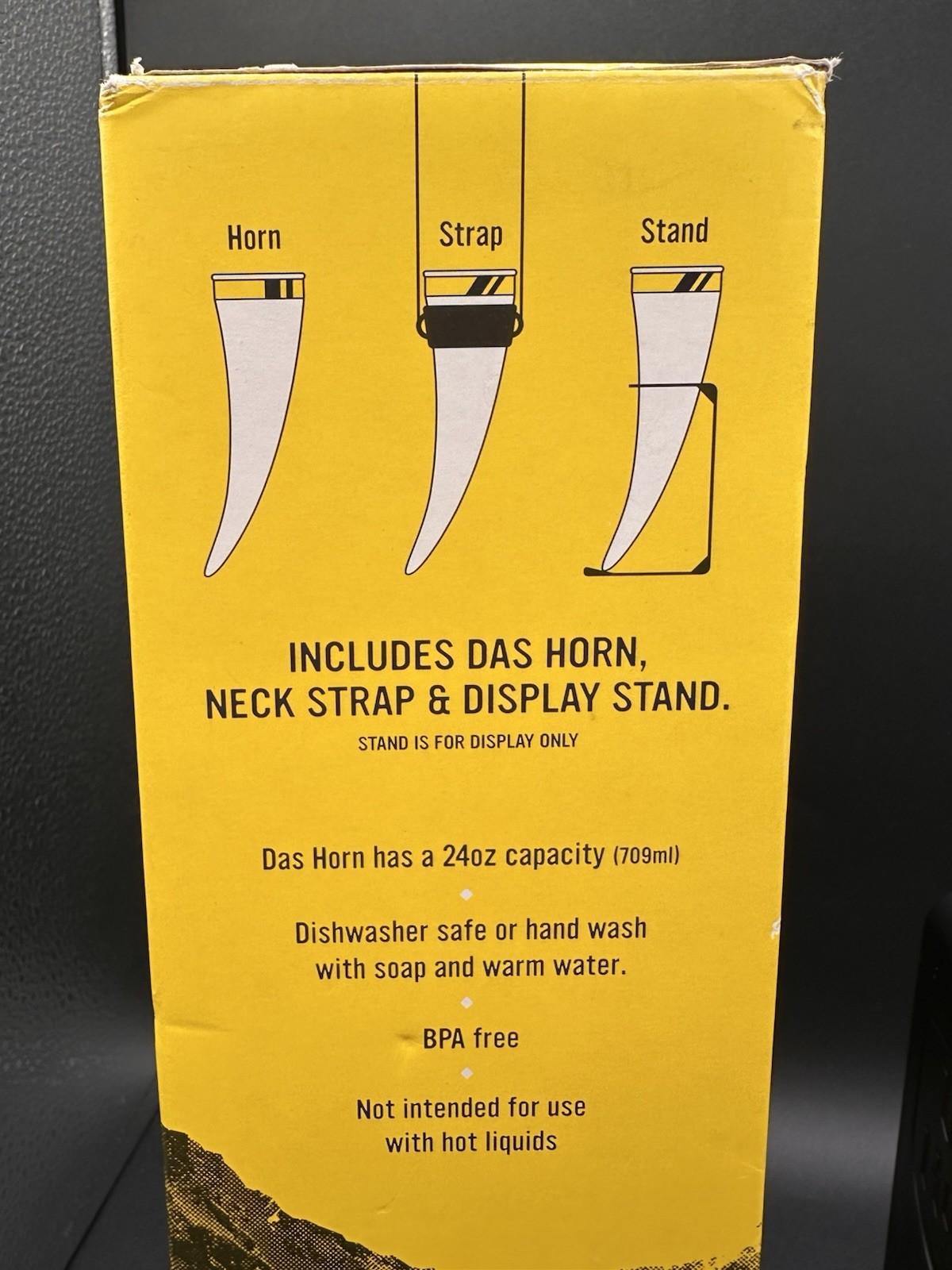 Das Horn VIKING Uber Drinking Vessel 24oz With Holder & Stand New in Open Box