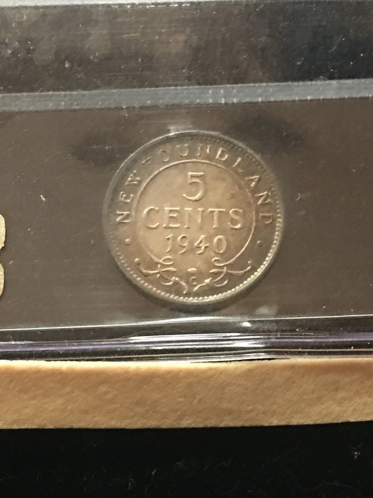 1940c, CCCS Graded Newfoundland, Five Cent, **AU-55 Cleaned**