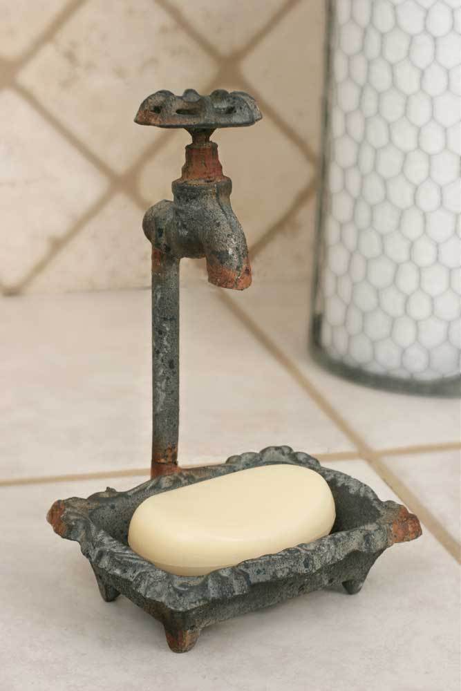 Reproduction Vintage Style Water Faucet SOAP DISH - Cast Iron - Farmhouse