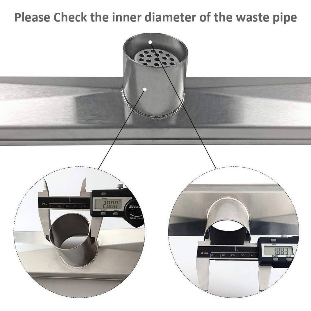 Neodrain 24" Linear Shower Drain with Tile Insert Grate,Brushed 304 Stainless