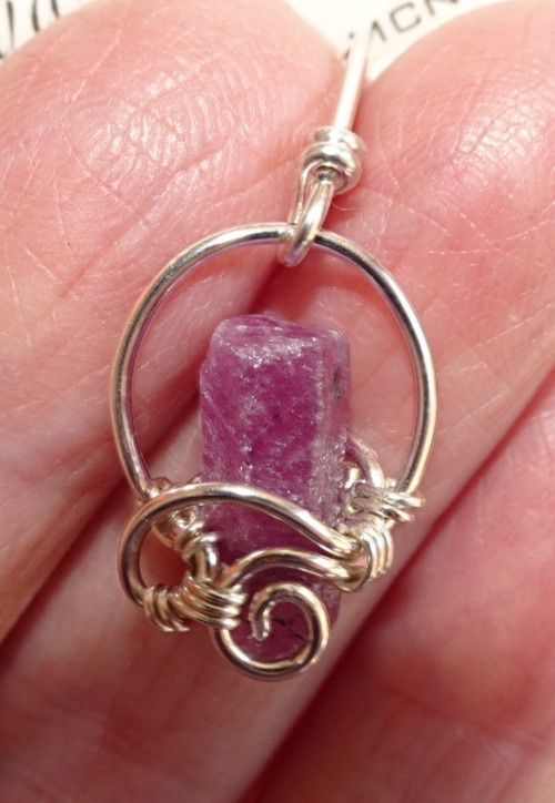 Ruby Crystal Pendant - Maya Canyon - Sterling Silver j3522