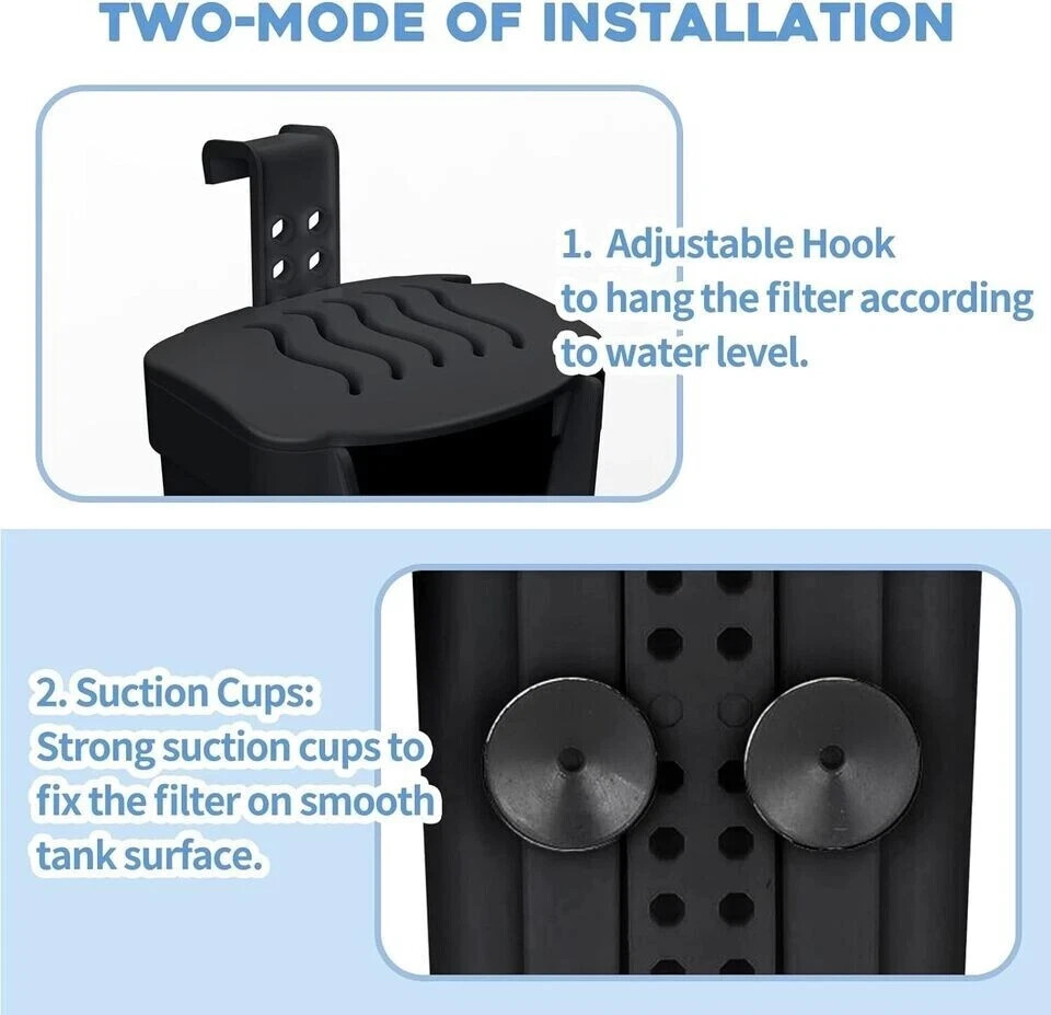 Turtle Tank Filter Aquarium Internal Filter Low-Level Waterfall Filter for Rep