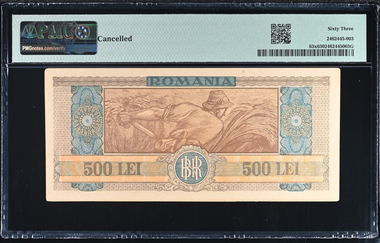 500 lei 1947 PMG 63, cosas fals de epoca, contemporary counterfeit graded