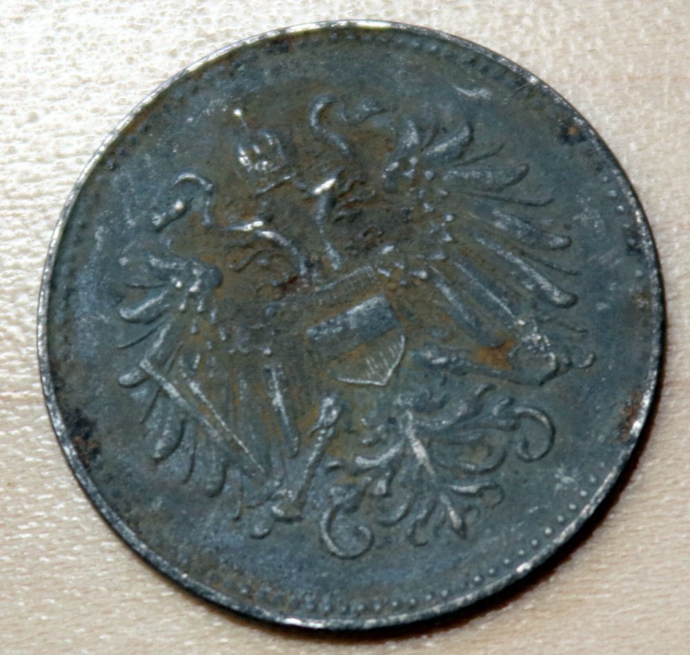 1918 Austria 20 Heller Iron WWI