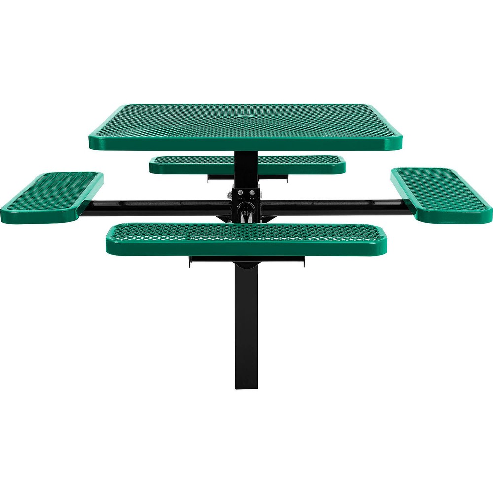 46" Square Picnic Table In-Ground Mount Green