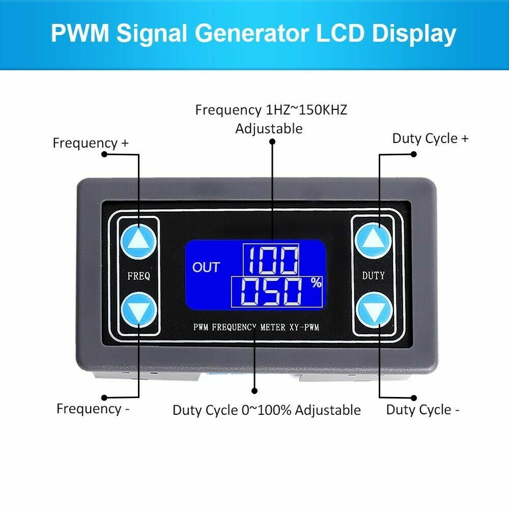 Signal Generator Module Adjustable PWM Pulse Frequency Duty Cycle Square Wave