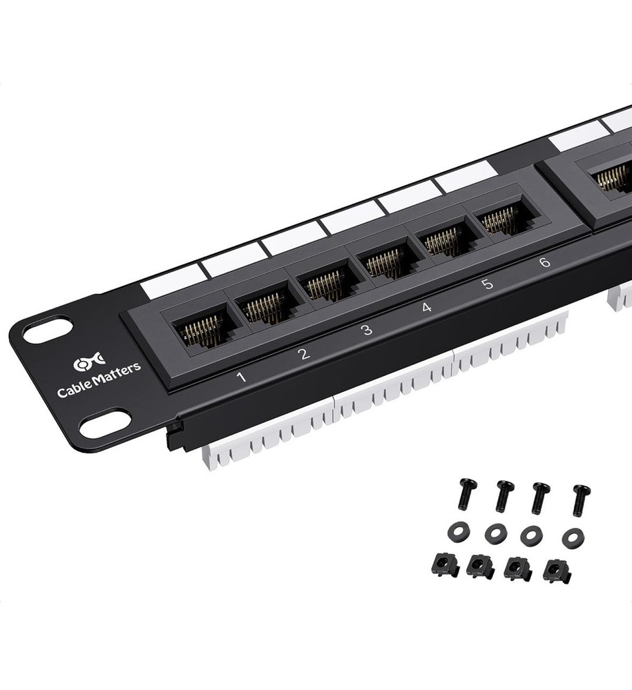 CABLE MATTERS P24T-KAA 24 PORT CAT6 PATCH PANEL RACKMOUNT