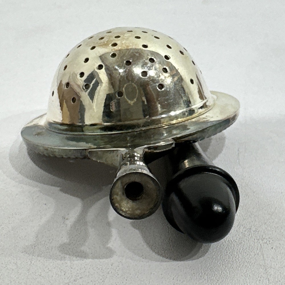 Vintage Antique Brass Tea Strainer with Wood Handle England