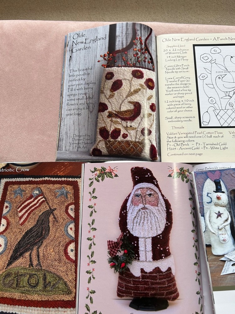 8 PUNCH NEEDLE & PRIMITIVE STITCHER MAGAZINE, PUNCHNEEDLE CROSS STITCH PATTERNS