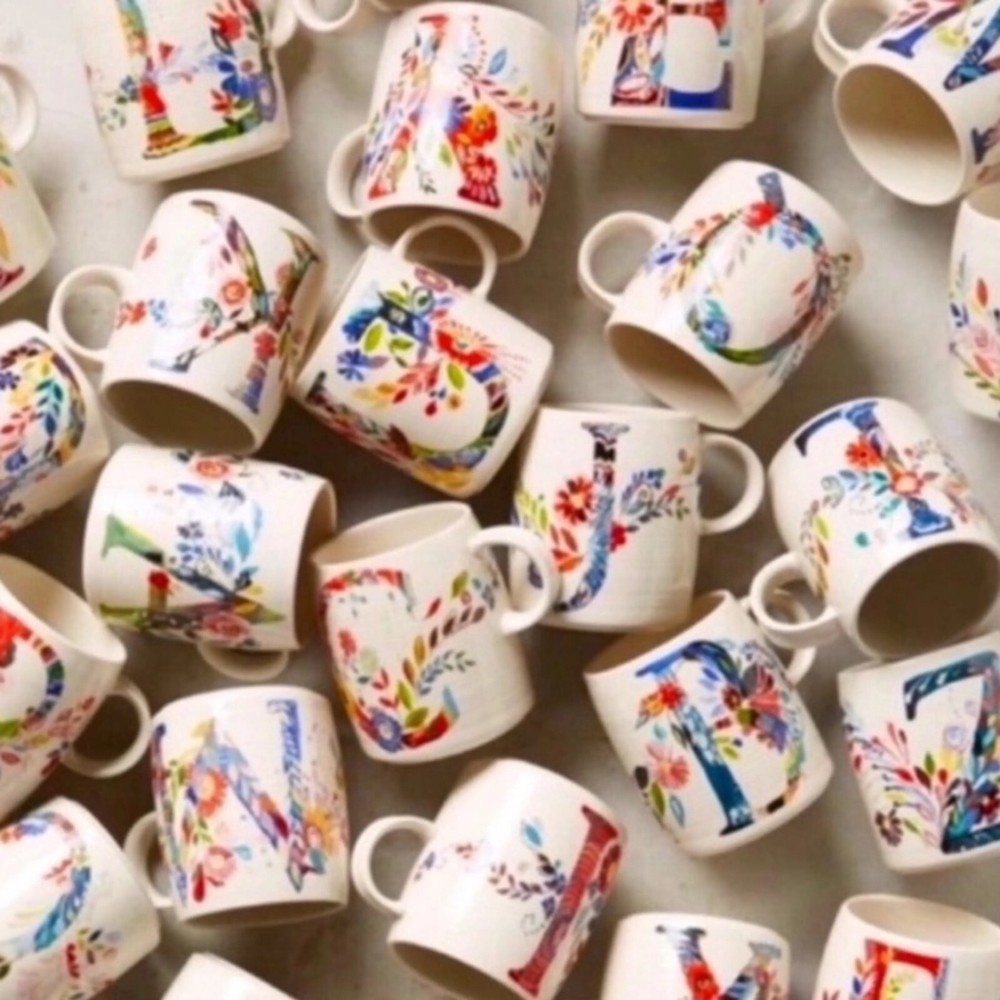 Anthropologie Monogram Mugs - Starla M. Halfmann