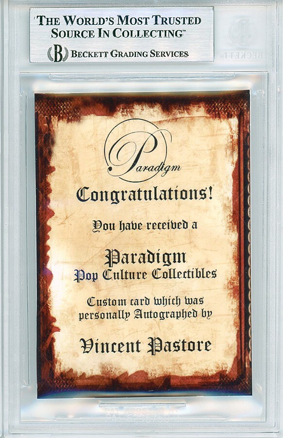 -SOPRANOS/FAMILY GUY- VINCENT PASTORE Beckett Signed/Autograph/Auto Cartoon Card