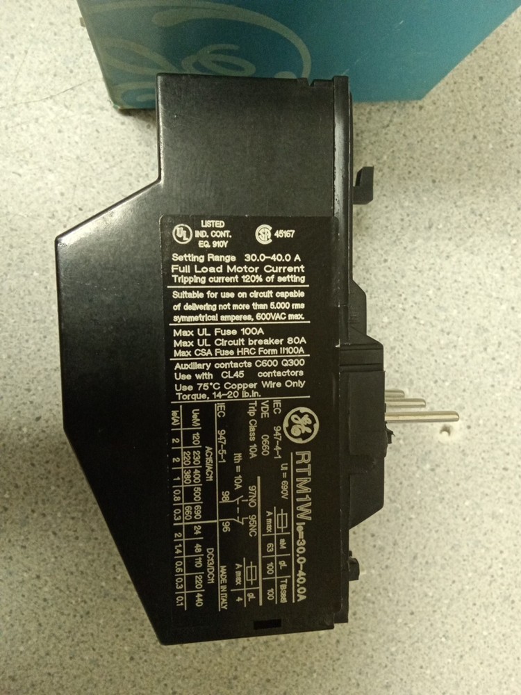 GE RTM1W Overload Relay 105037
