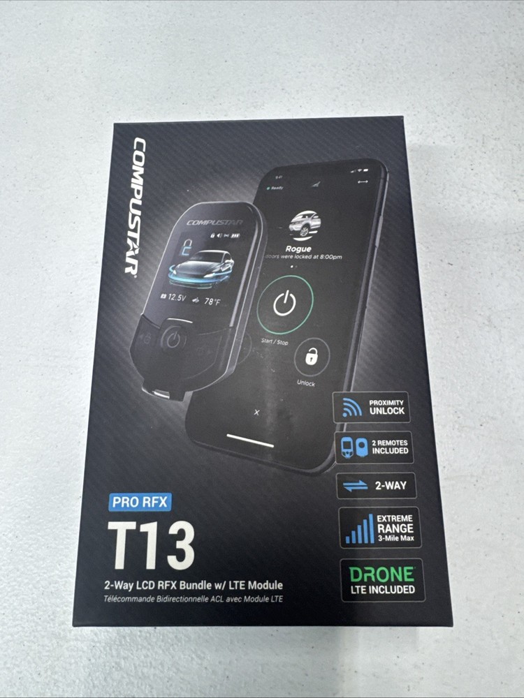 Compustar Pro RFX-P2WT13-SF Pro 2-Way Remote Start Bundle with LTE Module New