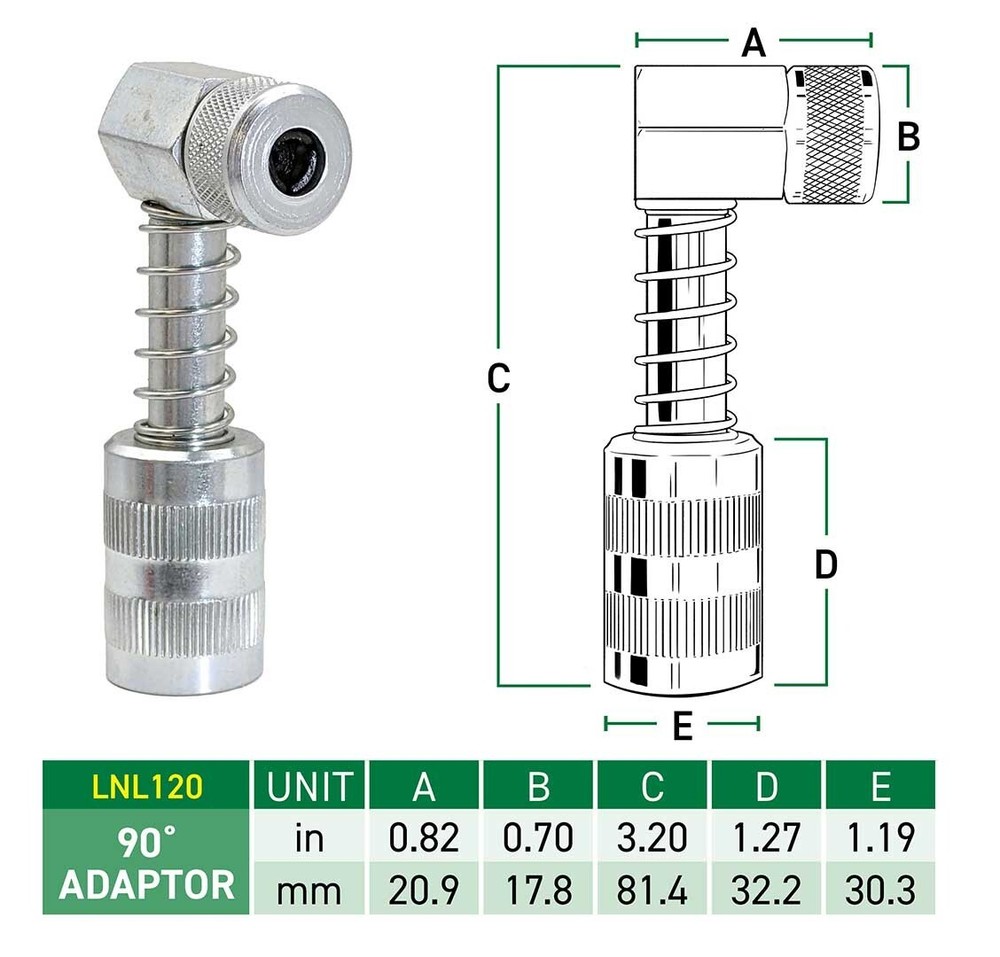 LockNLube 90 degree Grease Coupler Adapter