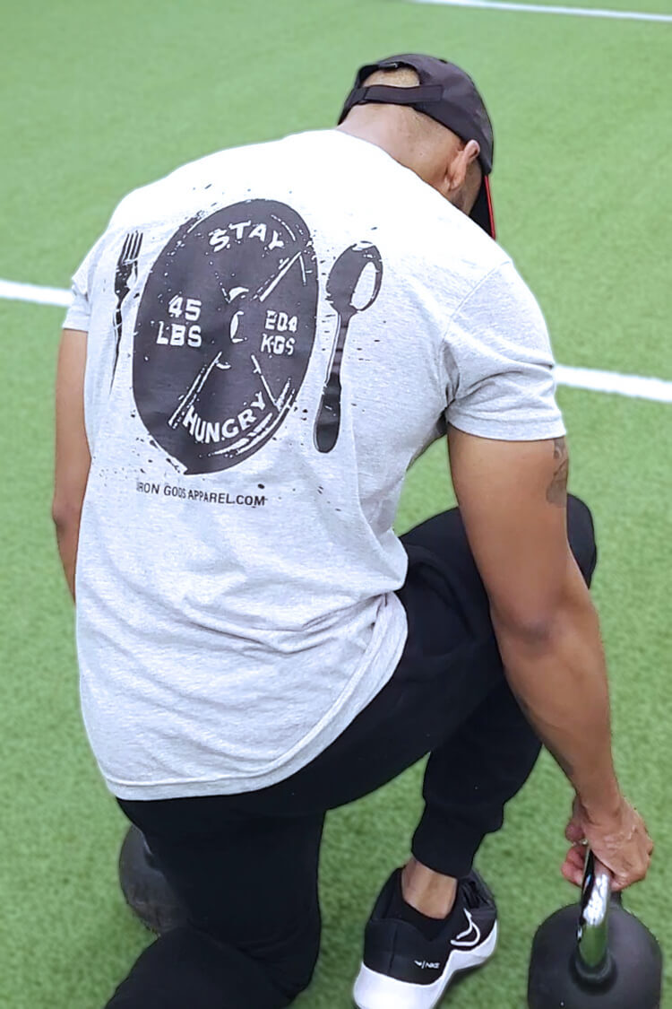 Iron Gods Stay Hungry T-Shirt Gym Shirt Men's Pump Cover Workout Tee Gym Outfit