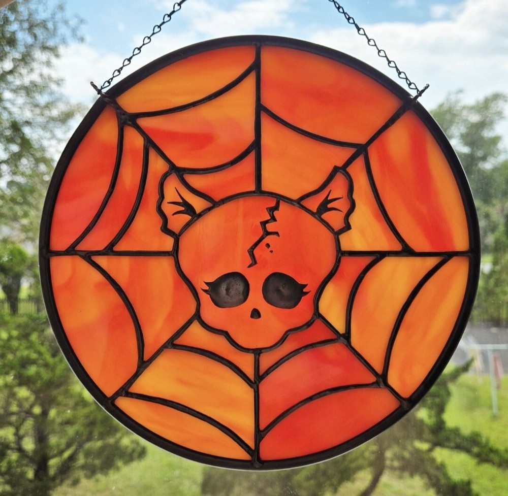 Handmade Stained Glass Monster High Spider Web