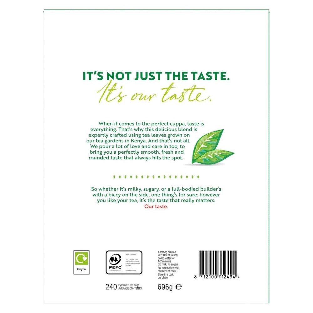 PGTips-6745-2pack PG tips Pyramid Teabags - 240 per pack (1.53lbs)