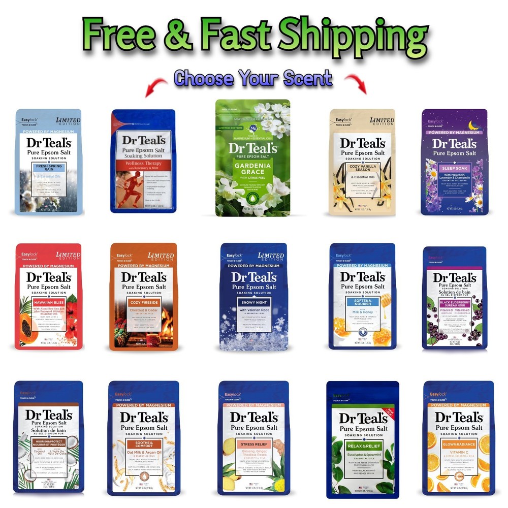 Dr Teal's Epsom Salt Soaking Solution, 3lbs - Pick Your Scent