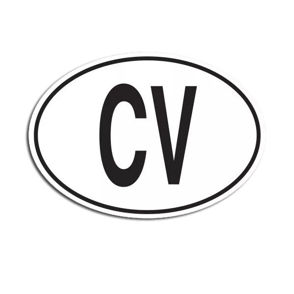 CV Cape Verde Country Code Oval Sticker