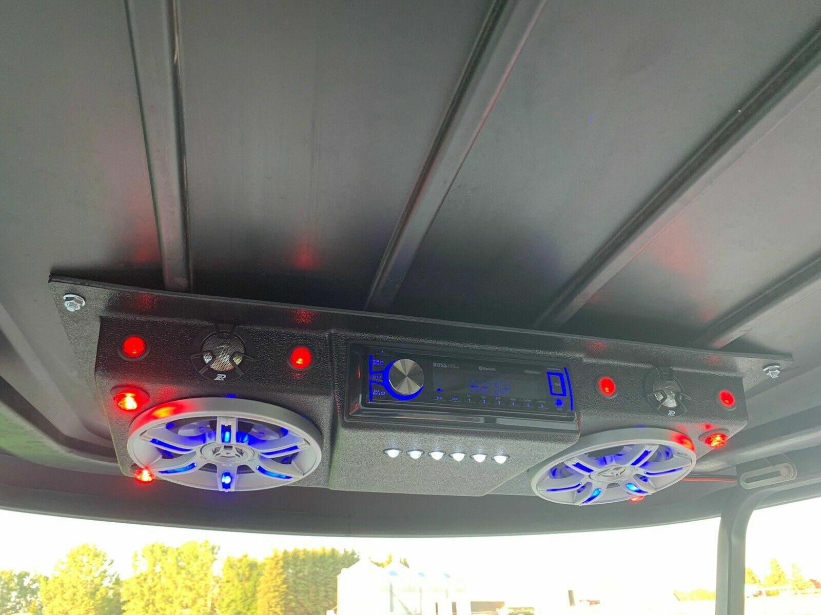 Golf Cart UTV ROOF MOUNT STEREO RADIO CONSOLE EMPTY FITS 6.5 INCH SPEAKERS